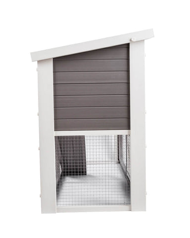 New-Age-Pet-Columbia-Rabbit-Hutch-Gray-with-White-Trim